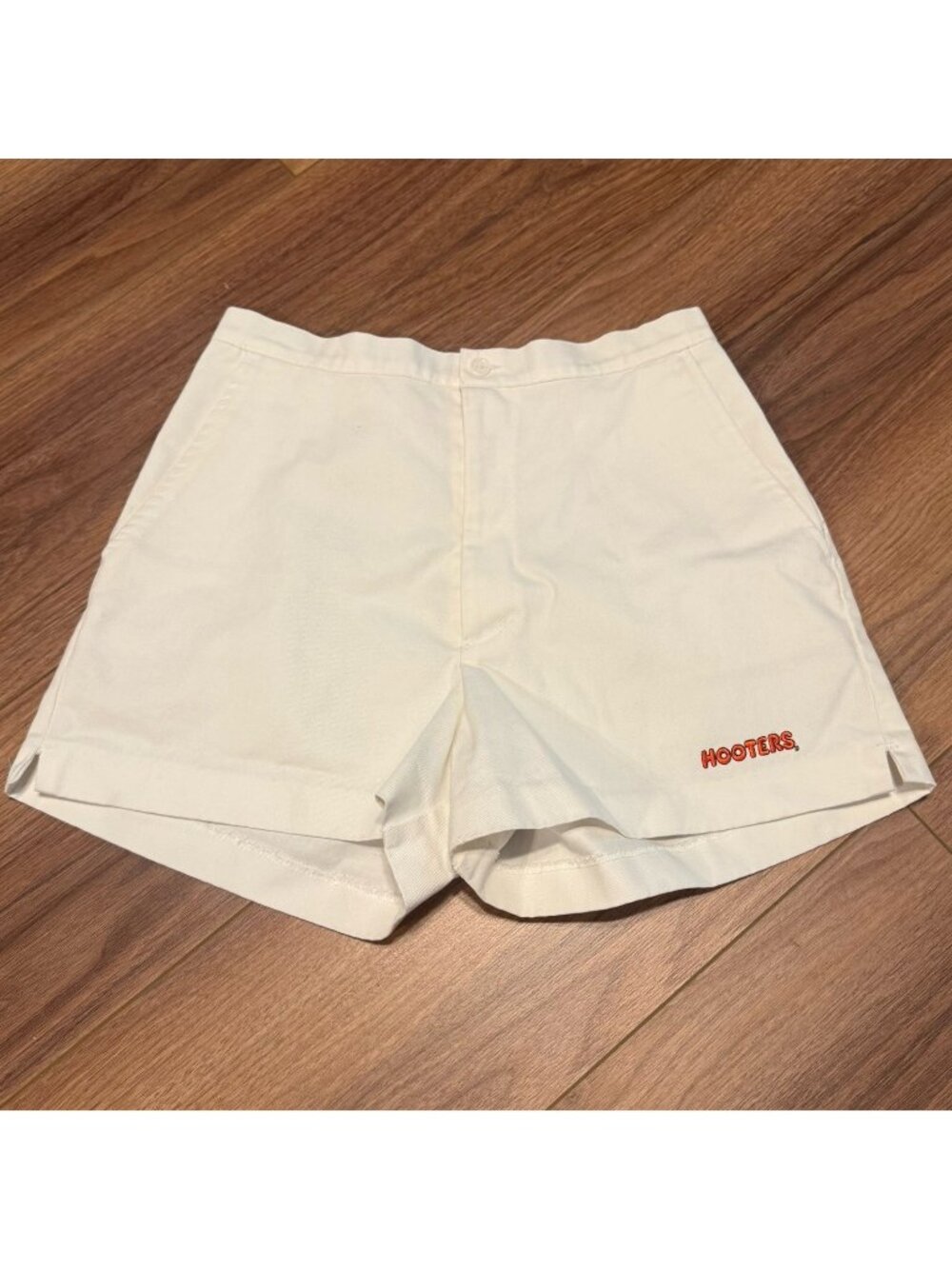 Vintage Hooters Shorts Womens Large L White Workwear Uniform USA